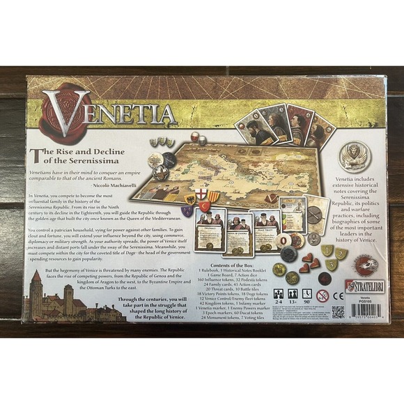Venetia Board Game by Marco Maggi 2013 Stratelibri, New and Sealed - Picture 2 of 9